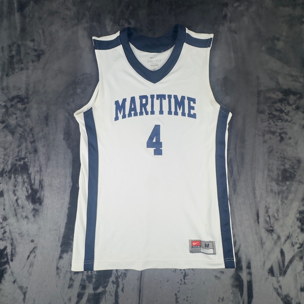 Nike Basketball Jersey Mens Medium White Maritime 4 Dri-FIT 392905-107